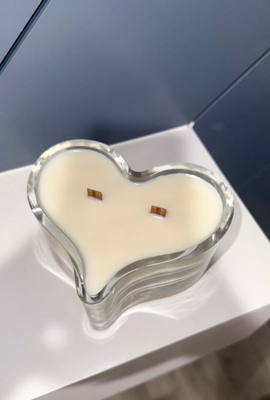 Glass Heart Candle